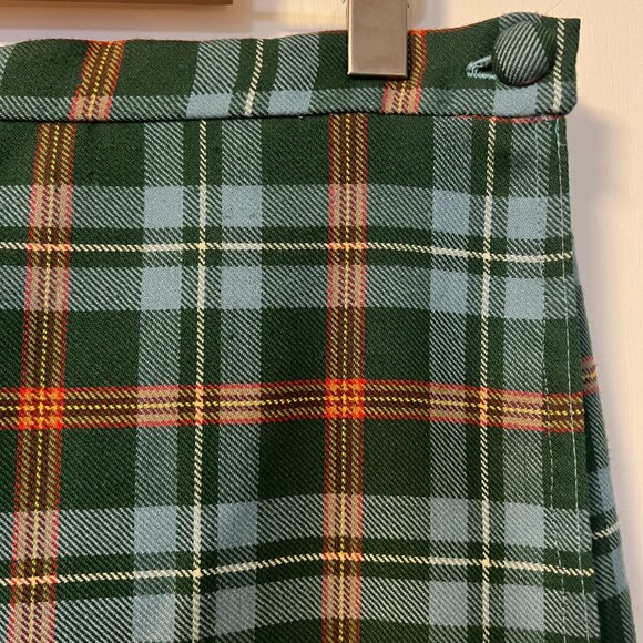 Irish Tartan Midi Maxi Skirt Wrap Style Plaid Ireland Colours Vintage - Picture 3 of 6